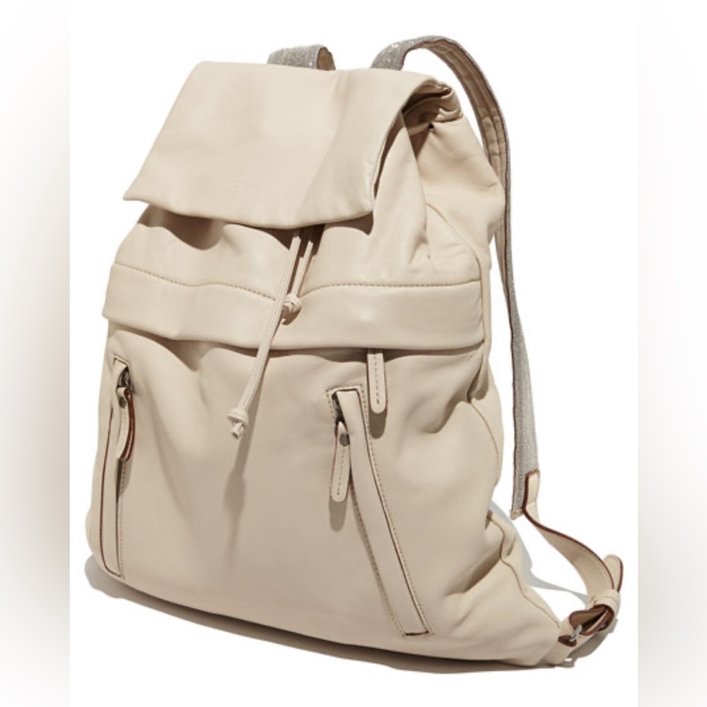 ❌SOLD❌Brunello Cucinelli Lambskin Backpack w/Monili Straps Off White - Picture 2 of 10